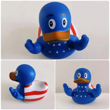 Load image into Gallery viewer, Middle Finger Duck Rubber Ducks Finger National Flag Pattern Small Yellow Duck for Desk Car Interior Truck Dashboard Tabletop Decoration
