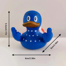 Load image into Gallery viewer, Middle Finger Duck Rubber Ducks Finger National Flag Pattern Small Yellow Duck for Desk Car Interior Truck Dashboard Tabletop Decoration
