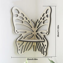 Load image into Gallery viewer, Wooden Butterfly Hollow Crystal Storage Shelf Simple Home Wall Decoration Lotus Corner Home Decoration Bracket Shelf
