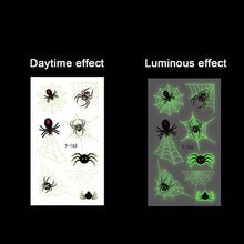 Load image into Gallery viewer, Halloween Spider Web Glow-in-the-dark Face Tattoo Stickers Waterproof Tattoo Sticker Festivals Tattoo Stickers
