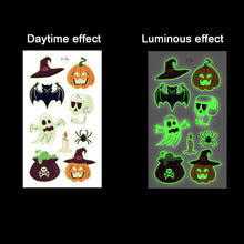 Load image into Gallery viewer, Halloween Spider Web Glow-in-the-dark Face Tattoo Stickers Waterproof Tattoo Sticker Festivals Tattoo Stickers
