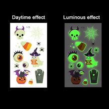 Load image into Gallery viewer, Halloween Spider Web Glow-in-the-dark Face Tattoo Stickers Waterproof Tattoo Sticker Festivals Tattoo Stickers
