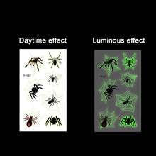 Load image into Gallery viewer, Halloween Spider Web Glow-in-the-dark Face Tattoo Stickers Waterproof Tattoo Sticker Festivals Tattoo Stickers
