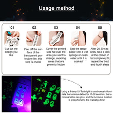 Load image into Gallery viewer, Halloween Spider Web Glow-in-the-dark Face Tattoo Stickers Waterproof Tattoo Sticker Festivals Tattoo Stickers

