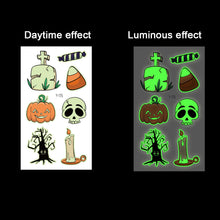 Load image into Gallery viewer, Halloween Spider Web Glow-in-the-dark Face Tattoo Stickers Waterproof Tattoo Sticker Festivals Tattoo Stickers
