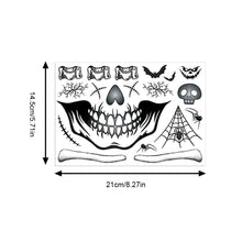 Load image into Gallery viewer, Halloween Funny Skull Scar Tattoo Stickers Masquerade Scar Scary Waterproof Sweatproof Face Tattoo Stickers
