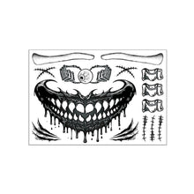 Load image into Gallery viewer, Halloween Funny Skull Scar Tattoo Stickers Masquerade Scar Scary Waterproof Sweatproof Face Tattoo Stickers
