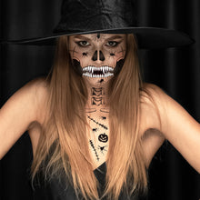 Load image into Gallery viewer, Halloween Funny Skull Scar Tattoo Stickers Masquerade Scar Scary Waterproof Sweatproof Face Tattoo Stickers
