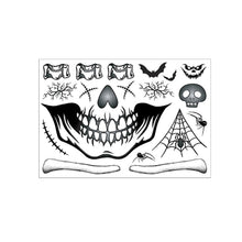 Load image into Gallery viewer, Halloween Funny Skull Scar Tattoo Stickers Masquerade Scar Scary Waterproof Sweatproof Face Tattoo Stickers
