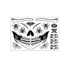 Load image into Gallery viewer, Halloween Funny Skull Scar Tattoo Stickers Masquerade Scar Scary Waterproof Sweatproof Face Tattoo Stickers
