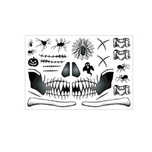 Load image into Gallery viewer, Halloween Funny Skull Scar Tattoo Stickers Masquerade Scar Scary Waterproof Sweatproof Face Tattoo Stickers
