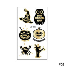 Load image into Gallery viewer, Halloween Black Ironing Powder Tattoo Stickers Cartoon Glitter Holiday Party Face Stickers Tattoo Stickers
