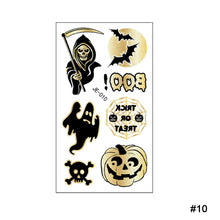 Load image into Gallery viewer, Halloween Black Ironing Powder Tattoo Stickers Cartoon Glitter Holiday Party Face Stickers Tattoo Stickers
