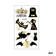 Load image into Gallery viewer, Halloween Black Ironing Powder Tattoo Stickers Cartoon Glitter Holiday Party Face Stickers Tattoo Stickers
