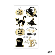 Load image into Gallery viewer, Halloween Black Ironing Powder Tattoo Stickers Cartoon Glitter Holiday Party Face Stickers Tattoo Stickers
