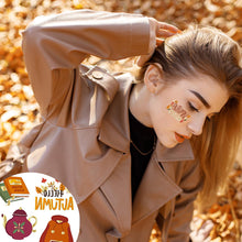 Load image into Gallery viewer, Autumn Gold Pink Face Tattoo Stick Autumn Harvest Maple Leaf Party Hot Gold Waterproof Tattoo Stickers
