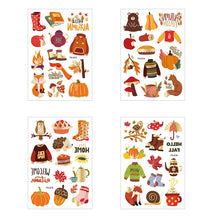 Load image into Gallery viewer, Autumn Gold Pink Face Tattoo Stick Autumn Harvest Maple Leaf Party Hot Gold Waterproof Tattoo Stickers
