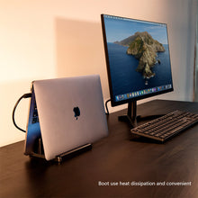 Load image into Gallery viewer, Vaydeer Plastic Vertical Laptop Stand Holder Adjustable Desktop Notebook Dock Space-Saving 3 In 1 computer stand
