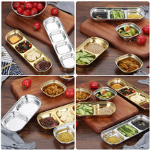 Load image into Gallery viewer, Stainless Steel Camping Seasoning Plate Tray Sauce Dish Spice Plates Pepper Roast Meat Sauce Dishes Bowl BBQ Tableware
