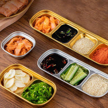 Load image into Gallery viewer, Stainless Steel Camping Seasoning Plate Tray Sauce Dish Spice Plates Pepper Roast Meat Sauce Dishes Bowl BBQ Tableware
