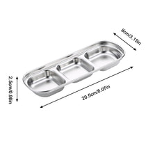 Load image into Gallery viewer, Stainless Steel Camping Seasoning Plate Tray Sauce Dish Spice Plates Pepper Roast Meat Sauce Dishes Bowl BBQ Tableware
