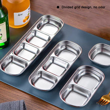 Load image into Gallery viewer, Stainless Steel Camping Seasoning Plate Tray Sauce Dish Spice Plates Pepper Roast Meat Sauce Dishes Bowl BBQ Tableware
