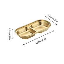 Load image into Gallery viewer, Stainless Steel Camping Seasoning Plate Tray Sauce Dish Spice Plates Pepper Roast Meat Sauce Dishes Bowl BBQ Tableware
