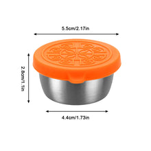 Load image into Gallery viewer, 1.35oz/40ml Reusable 304 Stainless Steel Salad Sauce Container with Lids Leakproof Camping Hiking Picnic Outdoor Sauce Dispenser

