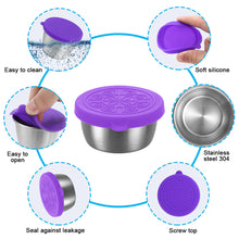 Load image into Gallery viewer, 1.35oz/40ml Reusable 304 Stainless Steel Salad Sauce Container with Lids Leakproof Camping Hiking Picnic Outdoor Sauce Dispenser
