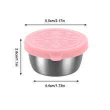 Load image into Gallery viewer, 1.35oz/40ml Reusable 304 Stainless Steel Salad Sauce Container with Lids Leakproof Camping Hiking Picnic Outdoor Sauce Dispenser

