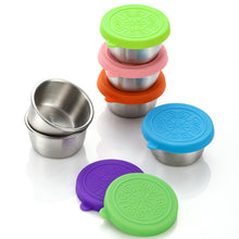 Load image into Gallery viewer, 1.35oz/40ml Reusable 304 Stainless Steel Salad Sauce Container with Lids Leakproof Camping Hiking Picnic Outdoor Sauce Dispenser

