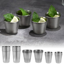 Load image into Gallery viewer, 4Pcs/Set 30ml/70ml/170ml Outdoor Camping Cup Stainless Steel Travel Cups With PU Case Whiskey Beer Cups Mug Drinkware Bar Supplies
