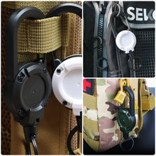 Load image into Gallery viewer, Heavy Duty Retractable Buckle Rope Camping Supplies Wire Rope Luya Anti-theft Tactical Carabiner Keychain Telescopic Hook Tool
