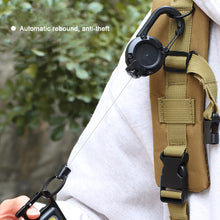 Load image into Gallery viewer, Heavy Duty Retractable Buckle Rope Camping Supplies Wire Rope Luya Anti-theft Tactical Carabiner Keychain Telescopic Hook Tool
