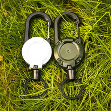 Load image into Gallery viewer, Heavy Duty Retractable Buckle Rope Camping Supplies Wire Rope Luya Anti-theft Tactical Carabiner Keychain Telescopic Hook Tool

