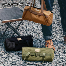 Load image into Gallery viewer, Camping Tent Ground Nail Bag Cylindrical Storage Backpack Portable Miscellaneous Pouch Outdoor Storage Toolkit Hiking Accessorie
