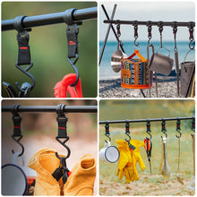 Load image into Gallery viewer, 3/5pcs Outdoor Camping Moveable Hooks Detachable S-Shaped Hooks Hanging Storage Rack Multifunctional Outdoor Tools
