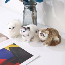 Load image into Gallery viewer, Simulation Mini Cat Cute Plush Cats Children Birthday Gifts Creative Imitation Cat Ornaments Home Decoration Supplies
