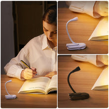 Load image into Gallery viewer, Table Lamp Rechargable Reading Desk Lamp With Clip Book Night Light LED Touch 3 Light Colors Dimming Eye Protection Bedroom Reading Lamp
