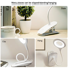 Load image into Gallery viewer, Table Lamp USB Reading Desk Lamp With Clip Book Night Light LED Touch 3 Modes Dimming Eye Protection Bedroom Reading Lamp
