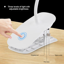 Load image into Gallery viewer, Table Lamp USB Reading Desk Lamp With Clip Book Night Light LED Touch 3 Modes Dimming Eye Protection Bedroom Reading Lamp
