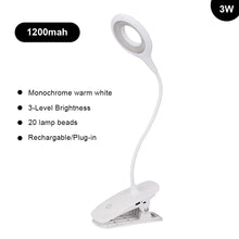 Load image into Gallery viewer, Table Lamp USB Reading Desk Lamp With Clip Book Night Light LED Touch 3 Modes Dimming Eye Protection Bedroom Reading Lamp
