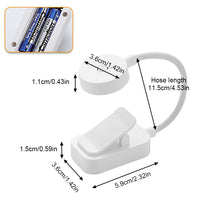 Load image into Gallery viewer, LED Eye Protection Book Night Light Adjustable Light Brightness Mini Clip-On Study Desk Lamp Battery Powered Flexible for Travel Bedroom Reading
