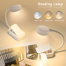 Load image into Gallery viewer, LED Eye Protection Book Night Light Adjustable Light Brightness Mini Clip-On Study Desk Lamp Battery Powered Flexible for Travel Bedroom Reading
