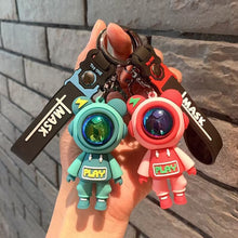Load image into Gallery viewer, Cartoon Lightning Bear Car Keychain Pendant Bag Astronaut Key Holder Keyfob Key Chain Delicate Key Chain for Girls Couple Gifts Key Ring
