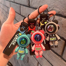 Load image into Gallery viewer, Cartoon Lightning Bear Car Keychain Pendant Bag Astronaut Key Holder Keyfob Key Chain Delicate Key Chain for Girls Couple Gifts Key Ring
