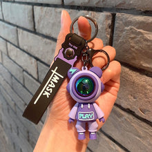 Load image into Gallery viewer, Cartoon Lightning Bear Car Keychain Pendant Bag Astronaut Key Holder Keyfob Key Chain Delicate Key Chain for Girls Couple Gifts Key Ring
