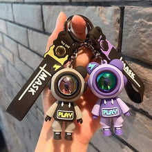 Load image into Gallery viewer, Cartoon Lightning Bear Car Keychain Pendant Bag Astronaut Key Holder Keyfob Key Chain Delicate Key Chain for Girls Couple Gifts Key Ring
