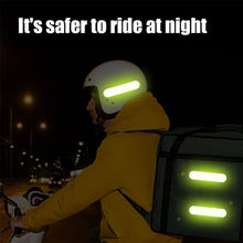 Load image into Gallery viewer, 10Pcs Reflective Motorcycle Helmet Warning Stickers for Night Safety Driving Accessories Fluorescent Decorative Bicycle Car Decals
