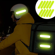Load image into Gallery viewer, 10Pcs Reflective Motorcycle Helmet Warning Stickers for Night Safety Driving Accessories Fluorescent Decorative Bicycle Car Decals
